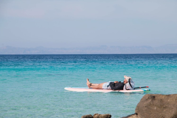 Descansando en el paddle, Playa Balandra